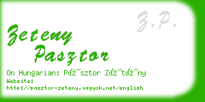 zeteny pasztor business card